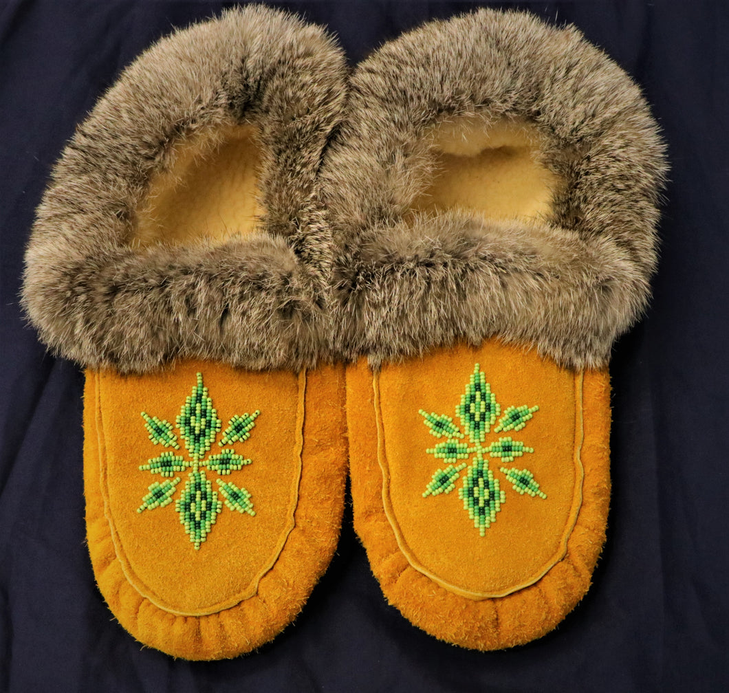 SIZE 12 MOCCASINS (RABBIT FUR) men's size 12