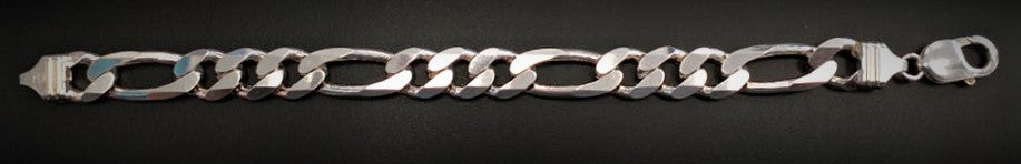 925 SILVER FIGARO BRACELET 8 1/8